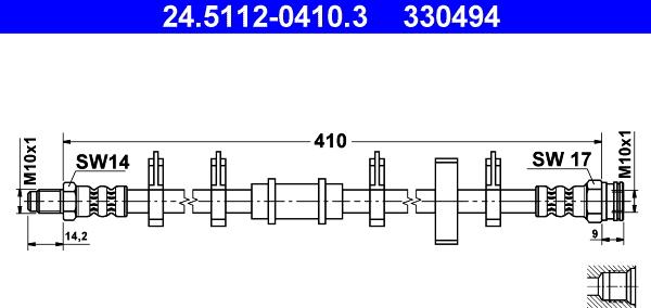 ATE 24.5112-0410.3 - Bremžu šļūtene www.autospares.lv