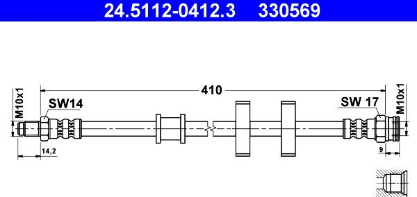 ATE 24.5112-0412.3 - Bremžu šļūtene www.autospares.lv