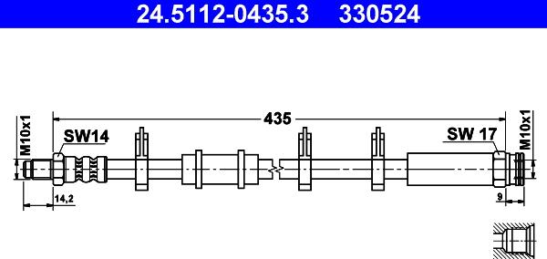 ATE 24.5112-0435.3 - Bremžu šļūtene www.autospares.lv