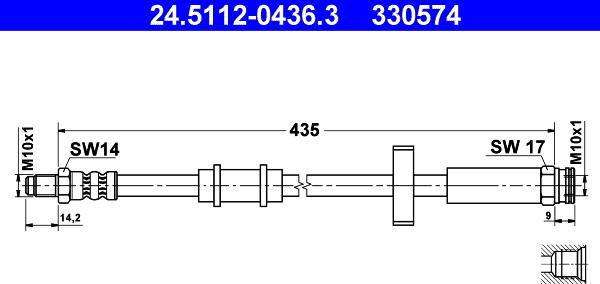 ATE 24.5112-0436.3 - Bremžu šļūtene www.autospares.lv