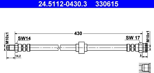 ATE 24.5112-0430.3 - Bremžu šļūtene www.autospares.lv