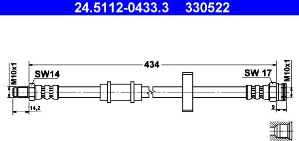 ATE 24.5112-0433.3 - Bremžu šļūtene www.autospares.lv