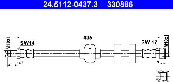 ATE 24.5112-0437.3 - Bremžu šļūtene www.autospares.lv