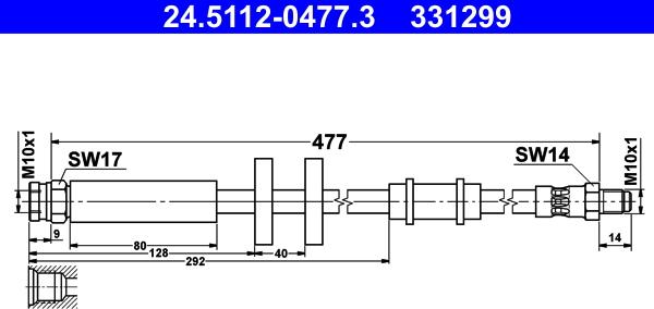 ATE 24.5112-0477.3 - Bremžu šļūtene www.autospares.lv