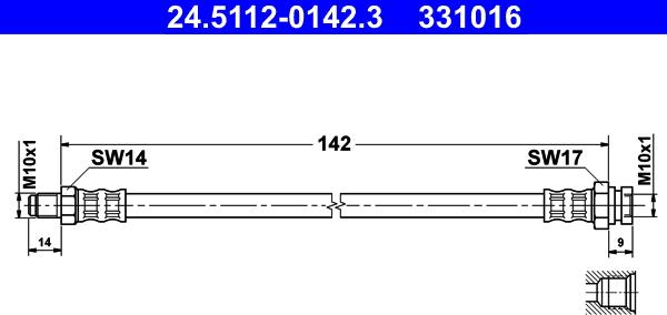 ATE 24.5112-0142.3 - Bremžu šļūtene www.autospares.lv