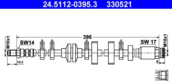 ATE 24.5112-0395.3 - Bremžu šļūtene www.autospares.lv