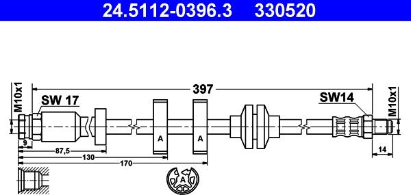 ATE 24.5112-0396.3 - Bremžu šļūtene www.autospares.lv