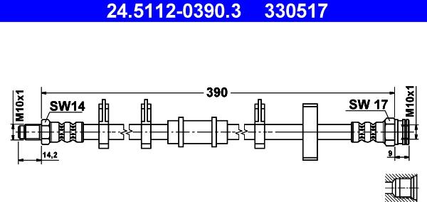 ATE 24.5112-0390.3 - Bremžu šļūtene www.autospares.lv