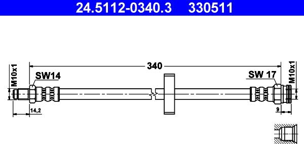 ATE 24.5112-0340.3 - Bremžu šļūtene www.autospares.lv