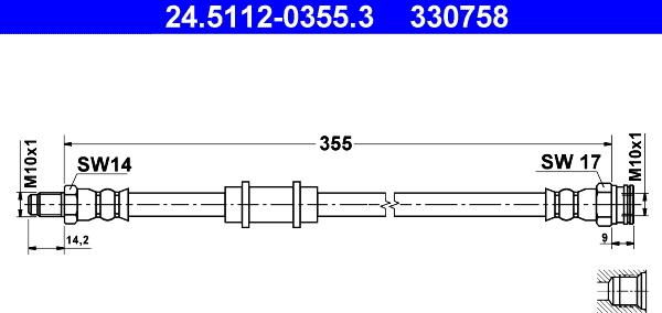 ATE 24.5112-0355.3 - Bremžu šļūtene www.autospares.lv