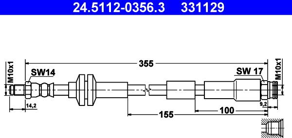 ATE 24.5112-0356.3 - Bremžu šļūtene www.autospares.lv