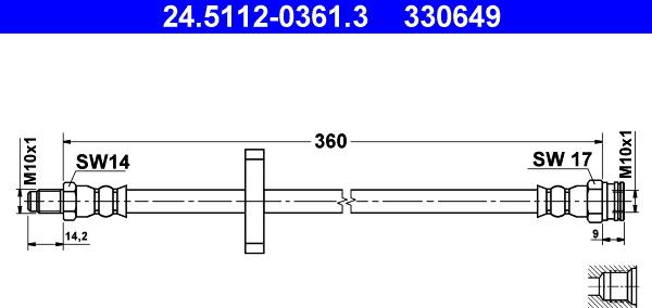 ATE 24.5112-0361.3 - Bremžu šļūtene www.autospares.lv