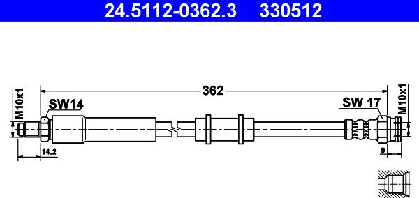 ATE 24.5112-0362.3 - Bremžu šļūtene www.autospares.lv