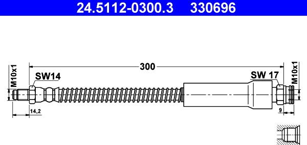 ATE 24.5112-0300.3 - Bremžu šļūtene www.autospares.lv