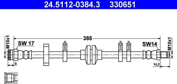 ATE 24.5112-0384.3 - Bremžu šļūtene www.autospares.lv