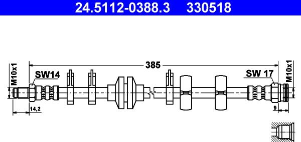 ATE 24.5112-0388.3 - Bremžu šļūtene www.autospares.lv