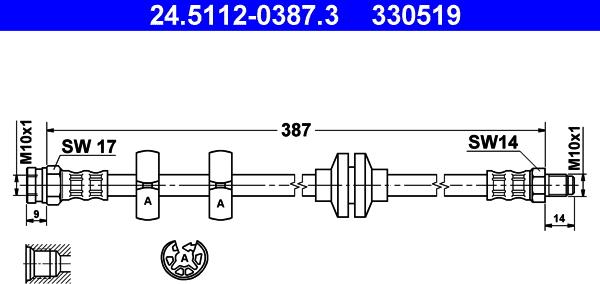 ATE 24.5112-0387.3 - Bremžu šļūtene www.autospares.lv