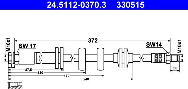 ATE 24.5112-0370.3 - Bremžu šļūtene www.autospares.lv