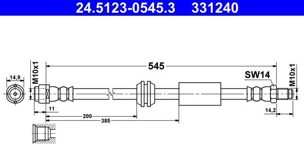 ATE 24.5123-0545.3 - Bremžu šļūtene www.autospares.lv