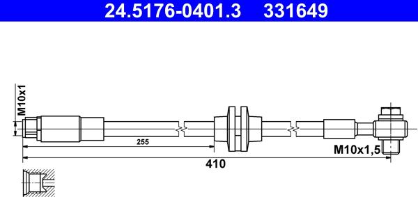 ATE 24.5176-0401.3 - Bremžu šļūtene www.autospares.lv