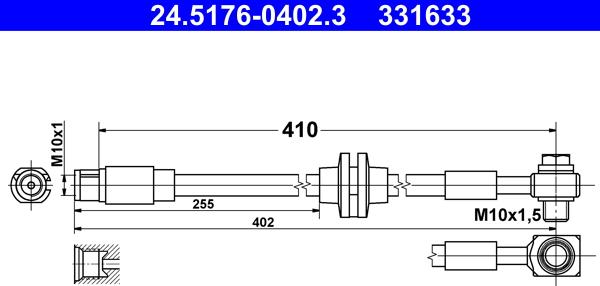 ATE 24.5176-0402.3 - Bremžu šļūtene www.autospares.lv