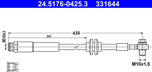 ATE 24.5176-0425.3 - Bremžu šļūtene www.autospares.lv