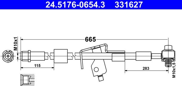 ATE 24.5176-0654.3 - Bremžu šļūtene www.autospares.lv