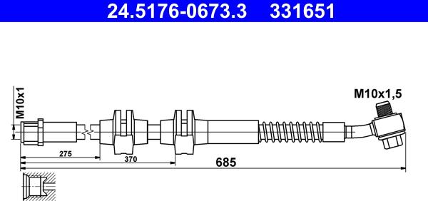 ATE 24.5176-0673.3 - Bremžu šļūtene www.autospares.lv