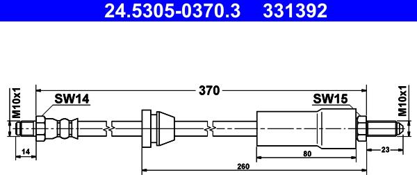 ATE 24.5305-0370.3 - Bremžu šļūtene www.autospares.lv