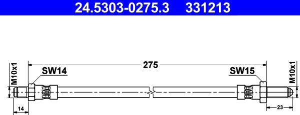 ATE 24.5303-0275.3 - Bremžu šļūtene www.autospares.lv