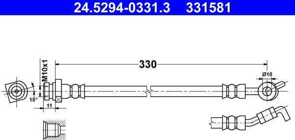 ATE 24.5294-0331.3 - Bremžu šļūtene www.autospares.lv