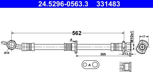 ATE 24.5296-0563.3 - Bremžu šļūtene www.autospares.lv