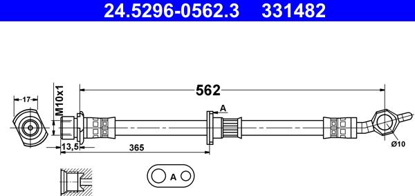 ATE 24.5296-0562.3 - Bremžu šļūtene www.autospares.lv