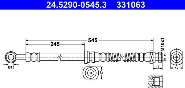 ATE 24.5290-0545.3 - Bremžu šļūtene www.autospares.lv