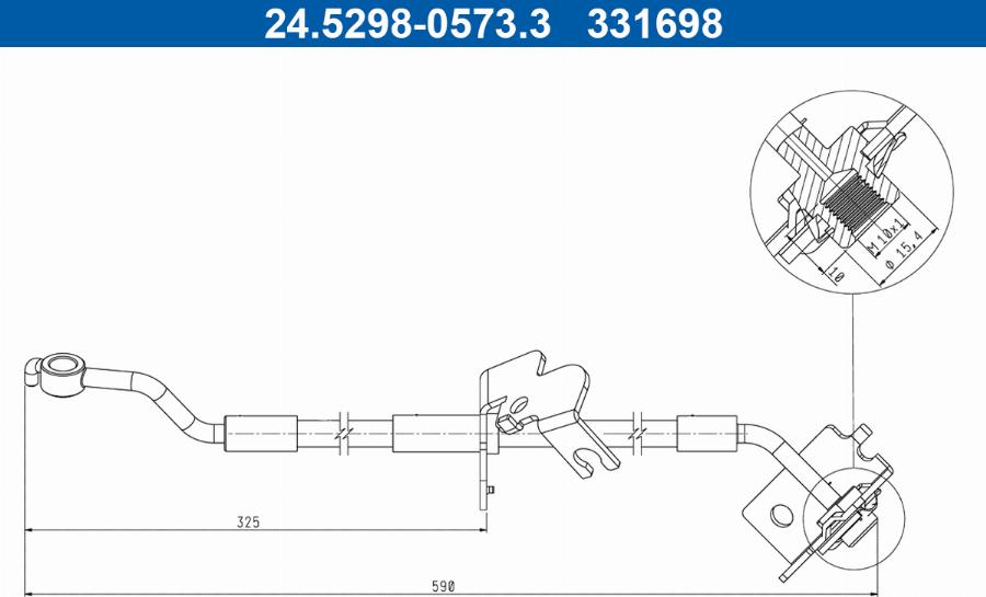 ATE 24529805733 - Bremžu šļūtene www.autospares.lv