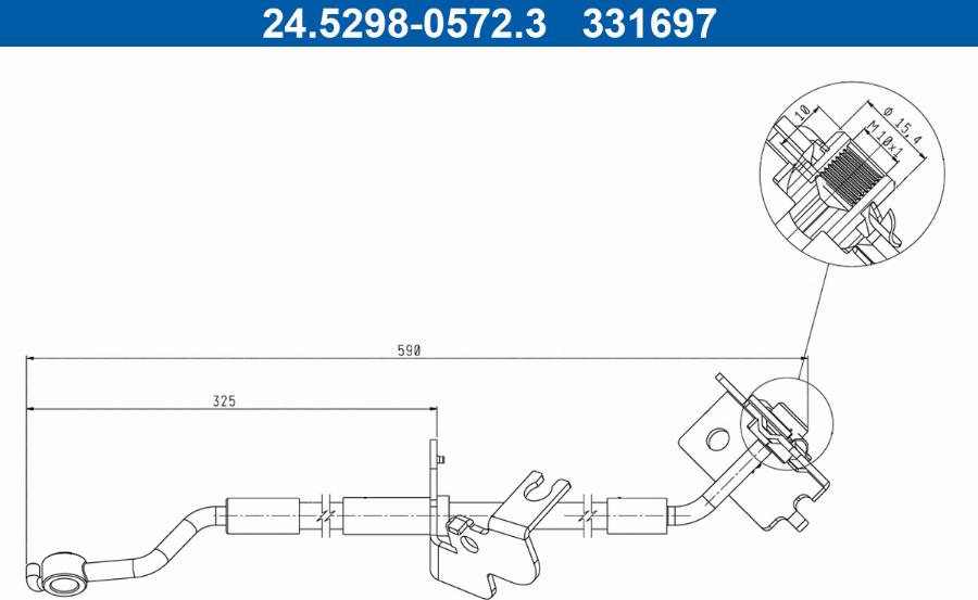 ATE 24529805723 - Bremžu šļūtene www.autospares.lv