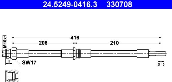 ATE 24.5249-0416.3 - Bremžu šļūtene www.autospares.lv