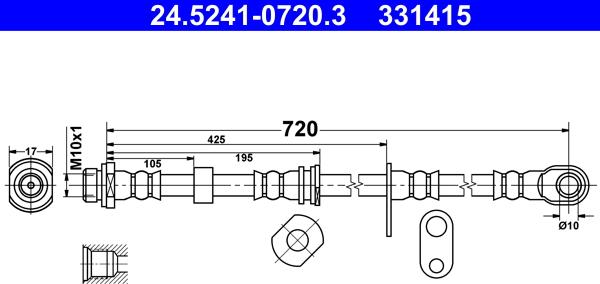 ATE 24.5241-0720.3 - Bremžu šļūtene www.autospares.lv