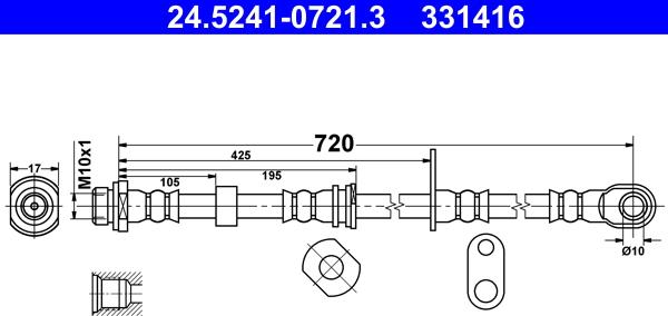 ATE 24.5241-0721.3 - Bremžu šļūtene www.autospares.lv