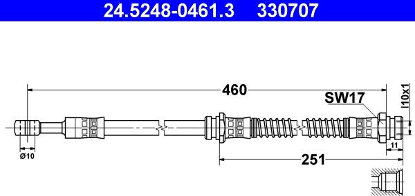 ATE 24.5248-0461.3 - Bremžu šļūtene www.autospares.lv