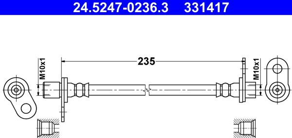 ATE 24.5247-0236.3 - Bremžu šļūtene www.autospares.lv