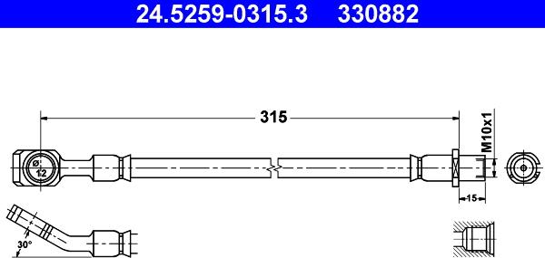 ATE 24.5259-0315.3 - Bremžu šļūtene www.autospares.lv