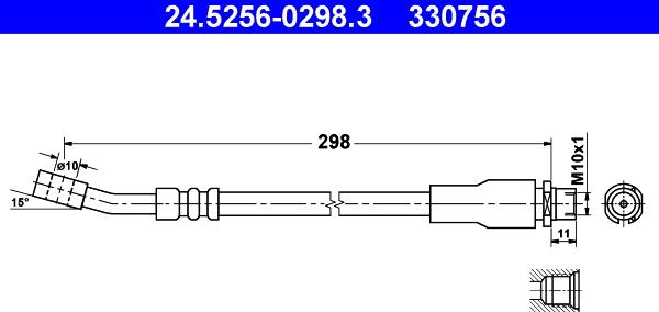 ATE 24.5256-0298.3 - Bremžu šļūtene www.autospares.lv