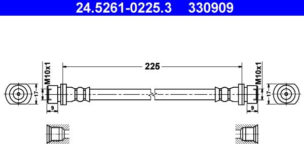 ATE 24.5261-0225.3 - Bremžu šļūtene www.autospares.lv