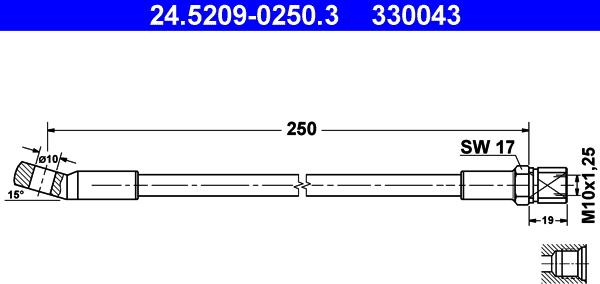 ATE 24.5209-0250.3 - Bremžu šļūtene www.autospares.lv