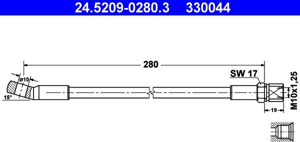 ATE 24.5209-0280.3 - Bremžu šļūtene www.autospares.lv