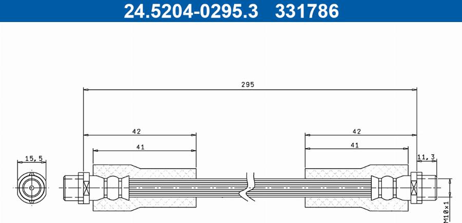 ATE 24.5204-0295.3 - Bremžu šļūtene www.autospares.lv