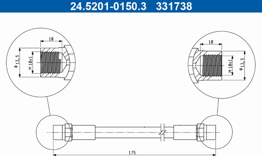 ATE 24.5201-0150.3 - Bremžu šļūtene www.autospares.lv