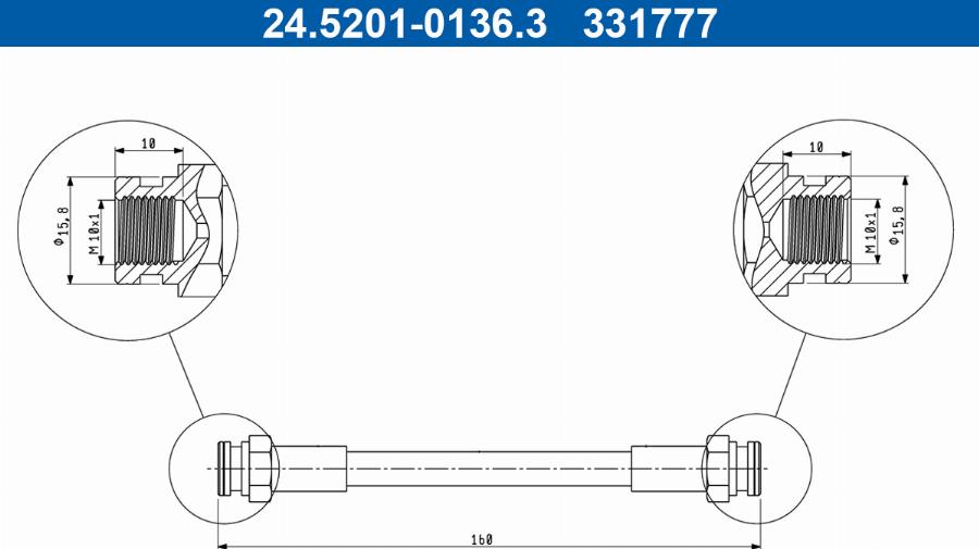 ATE 24.5201-0136.3 - Bremžu šļūtene www.autospares.lv