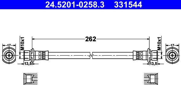 ATE 24.5201-0258.3 - Bremžu šļūtene autospares.lv